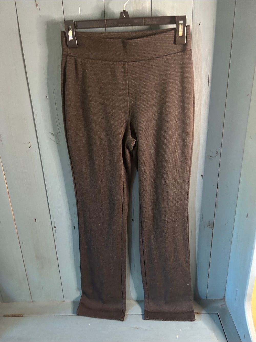 Time & Tru Charcoal Black Stretch Knit Women's Straight Leg Pants | Size XS
